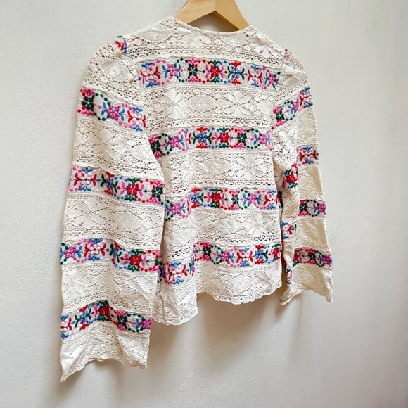 Sezane Floral Embroidered Lace Matika Blouse - Picture 9 of 16